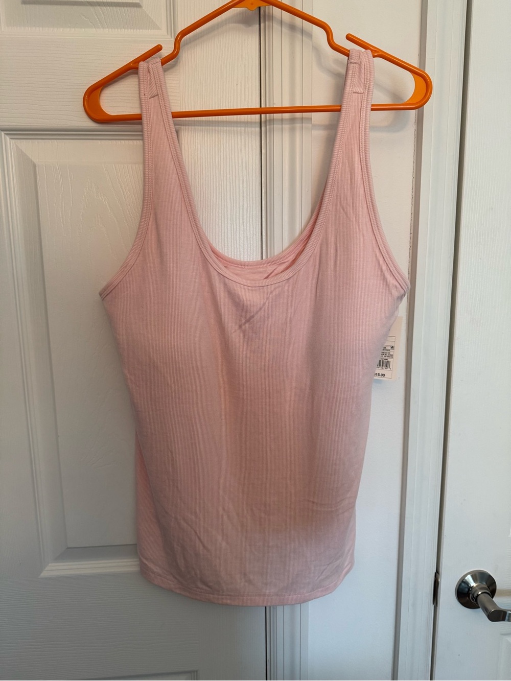 Classic Women's Scoop Neck Tank Top - Light Pink With Built In Bra
